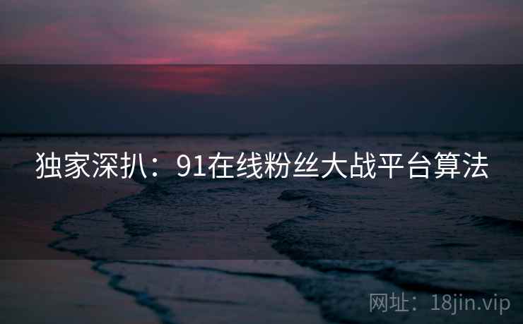 独家深扒:91在线粉丝大战平台算法 独家深扒:91在线粉丝大战平台算法